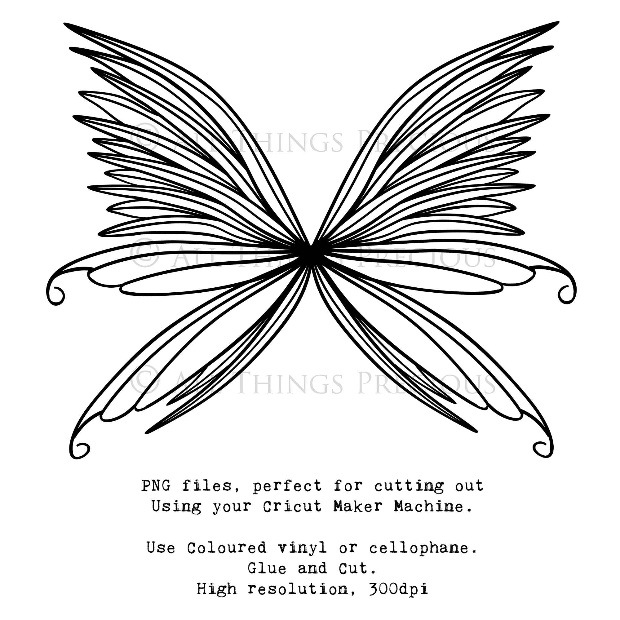 SVG & PNG Fairy Wing files for Cricut or Silhouette Cameo Cutting Machine. To create wearable fairy wings, in adult or children sizes.  Use this clipart design for Halloween Costumes, Fantasy or Cosplay or photography. Or For weddings, Engagements or baby shower ephemera. These are Individual Wing Pieces, for you to cut and assemble. This is a digital product.